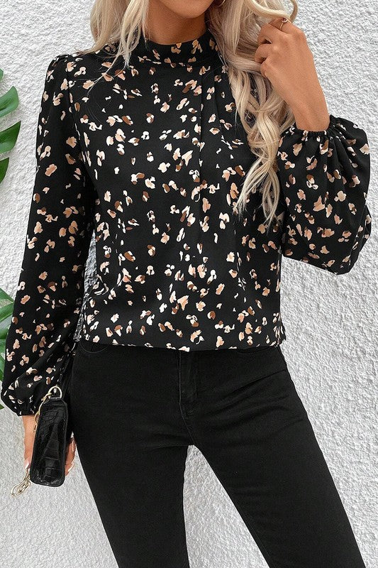 Wildly Chic Leopard Print Puff Sleeve Blouse Coco’s Tee Boutique