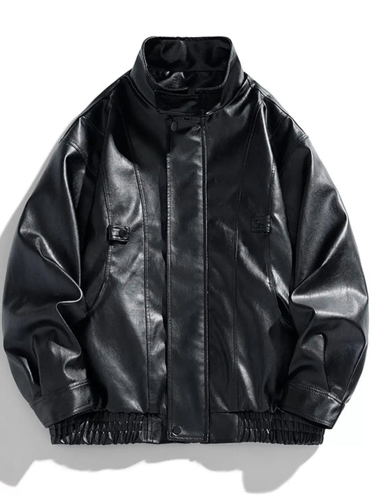 Men's Plus Size Urban Style Faux Leather Jacket Simply Love