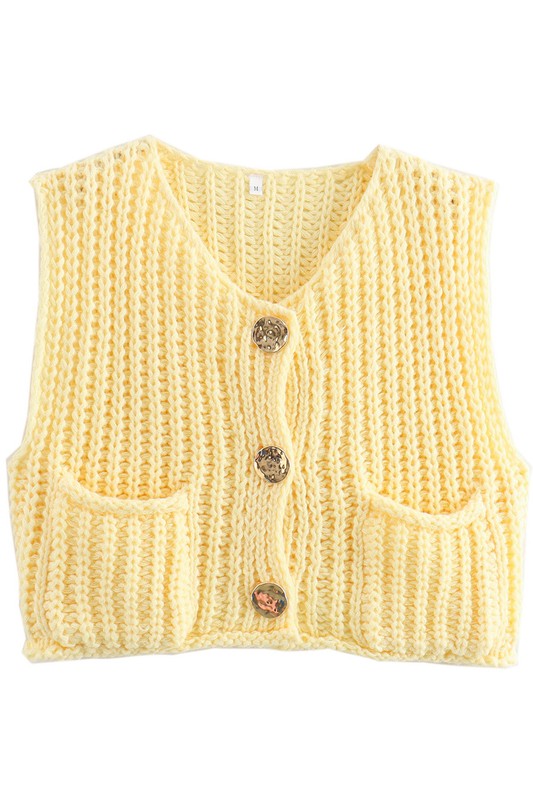 Chic sleeveless knitwear vest for women