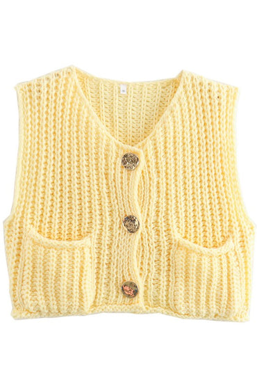 Chic sleeveless knitwear vest for women