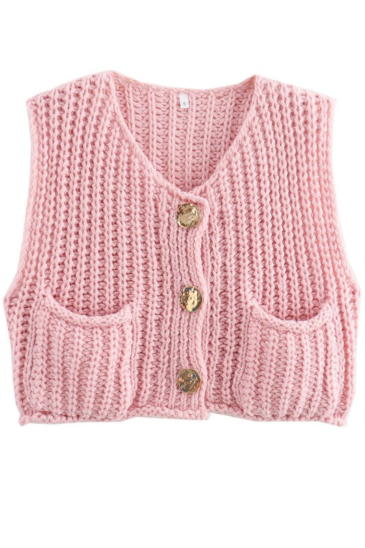 Chic sleeveless knitwear vest for women