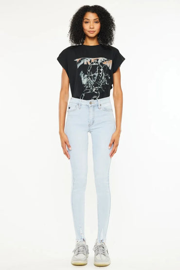 Kancan High Rise Super Skinny Jeans for Women in Light Blue Wash - Love Salve 