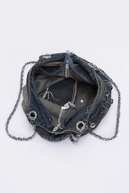 Vintage Denim Iconic Tote Bag – Light & Dark Wash
