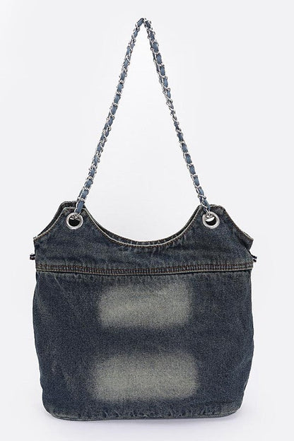 Vintage Denim Iconic Tote Bag – Light & Dark Wash