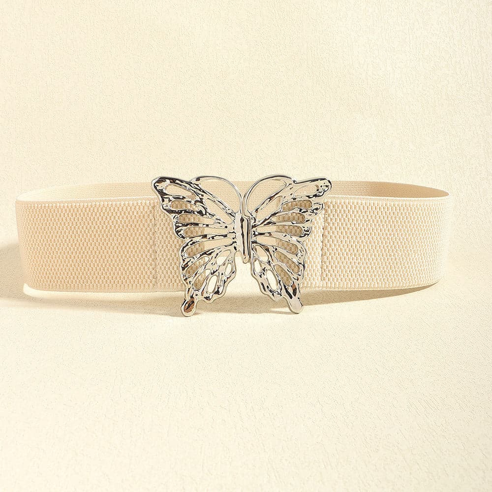 Butterfly Alloy Buckle Elastic Belt.