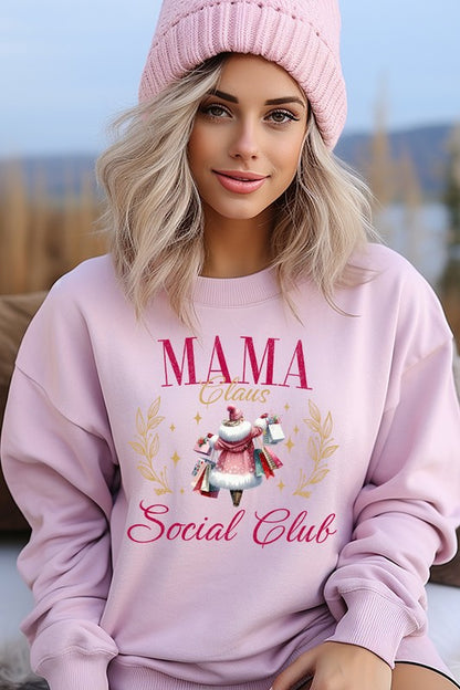 Dark Pink Mama Claus Social Club Sweatshirt