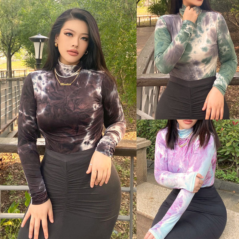 Sexy Women Clothing 12-Color Long Sleeve Turtleneck Slim Fit Solid Color Tight Bodysuit Winter Plus size Bella Mia