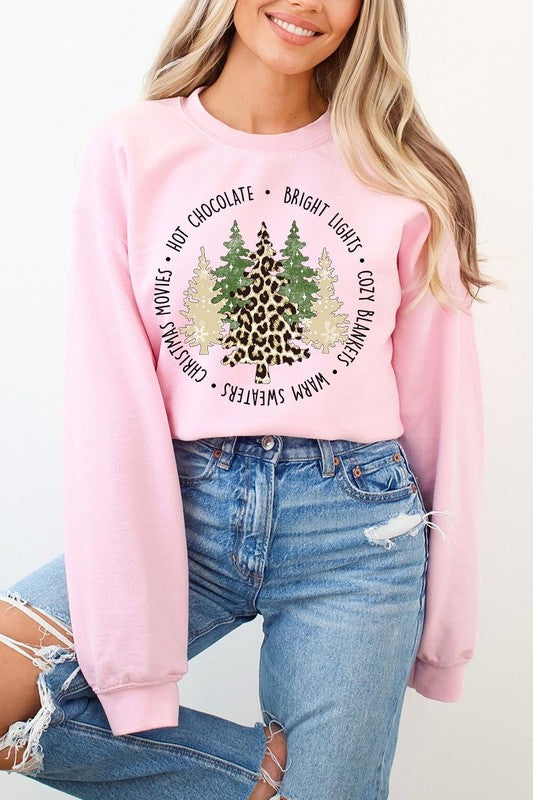 Christmas Trees Graphic Fleece Sweatshirts