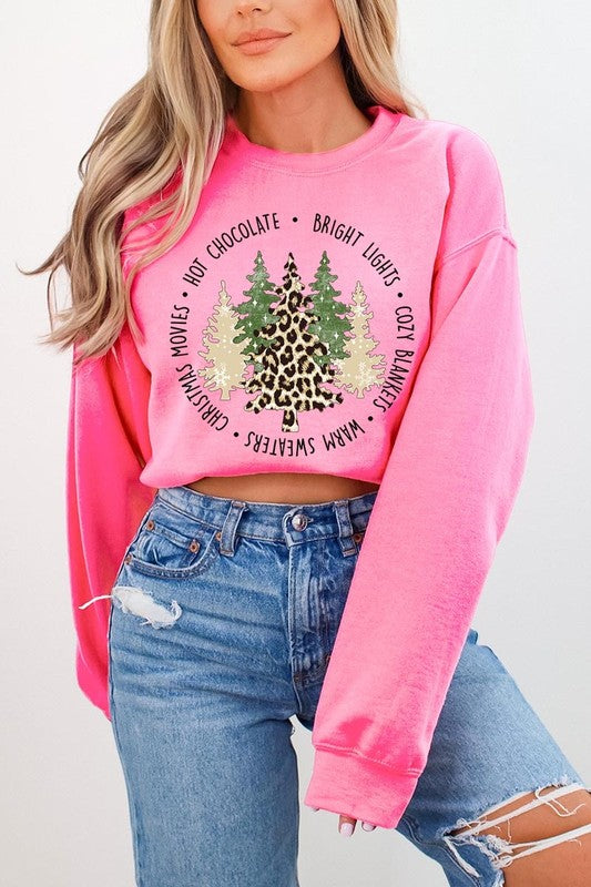 Christmas Trees Graphic Fleece Sweatshirts