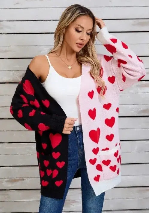 Two Tone Heart Cardigan Miss Sparkling