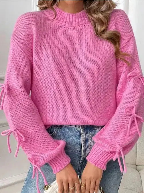 Bow sleeve knit sweater Miss Sparkling