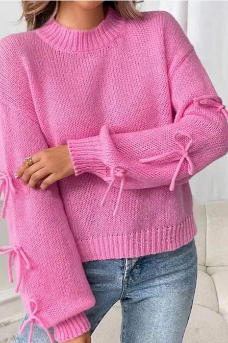Bow sleeve knit sweater Miss Sparkling