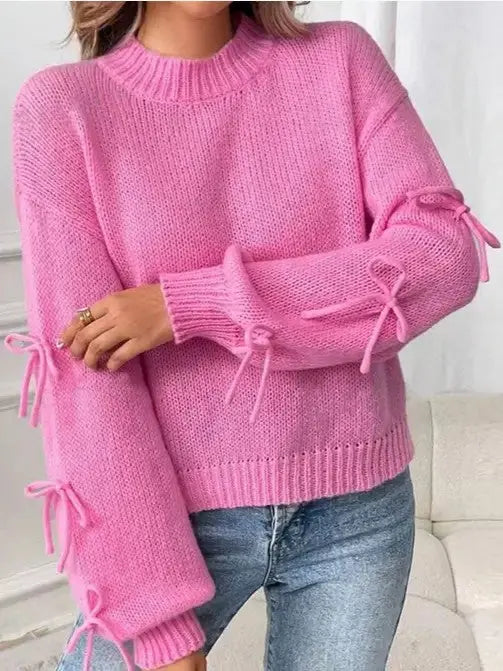 Bow sleeve knit sweater Miss Sparkling