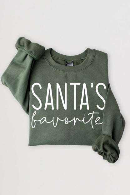 Santa's Favorite Graphic Fleece Sweatshirts