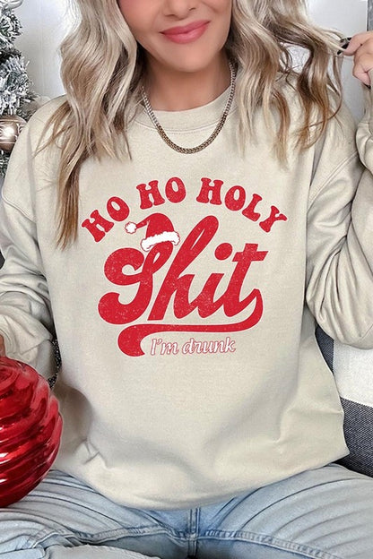 Ho Ho Ho Holy Shit Graphic Fleece Sweatshirts