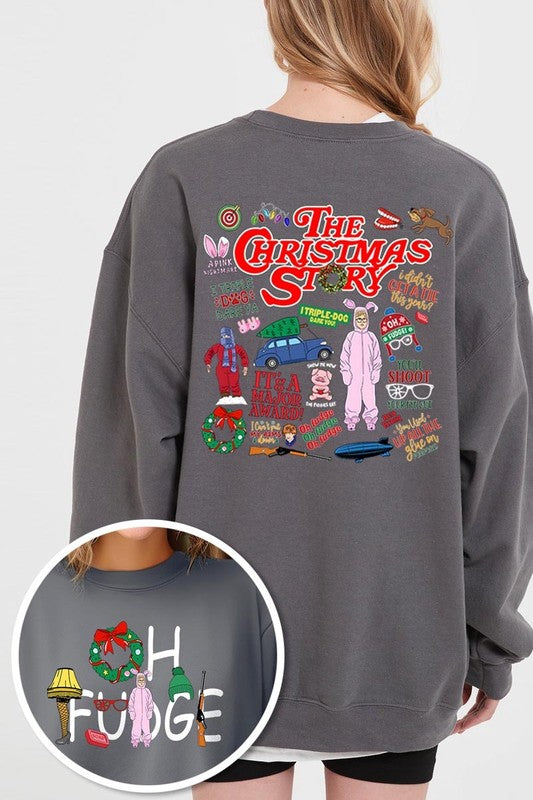 Christmas Movie Story Graphic Fleece Sweatshirts