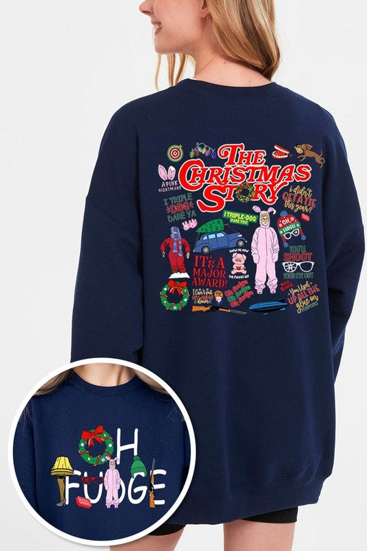 Christmas Movie Story Graphic Fleece Sweatshirts