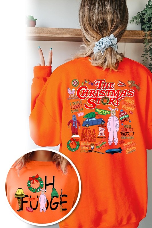 Christmas Movie Story Graphic Fleece Sweatshirts