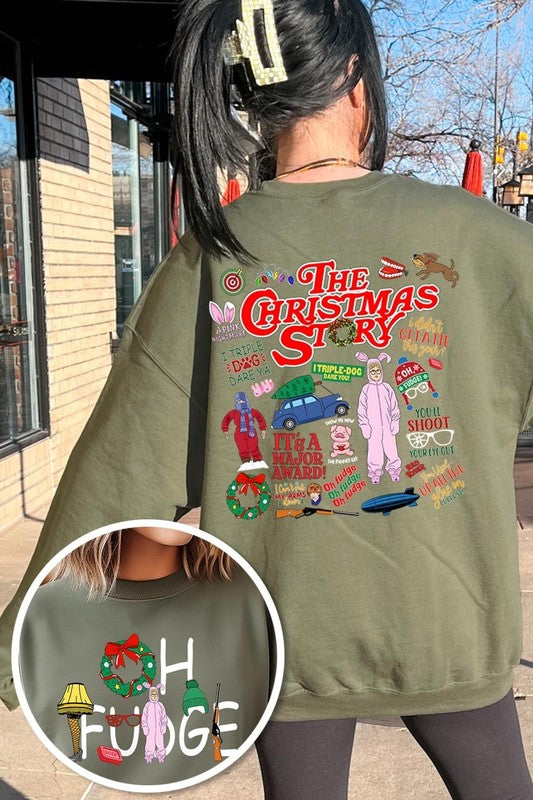 Christmas Movie Story Graphic Fleece Sweatshirts