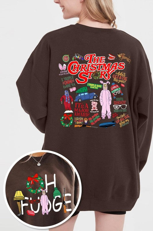 Christmas Movie Story Graphic Fleece Sweatshirts