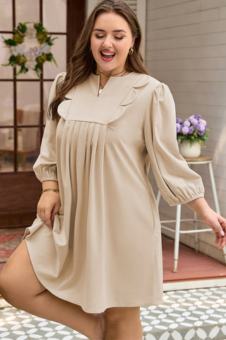 Dear-Lover Khaki Corduroy Dress Women's Daily Mini Dress + Plus Size + Notched Neck Dear-Lover Dropshipping