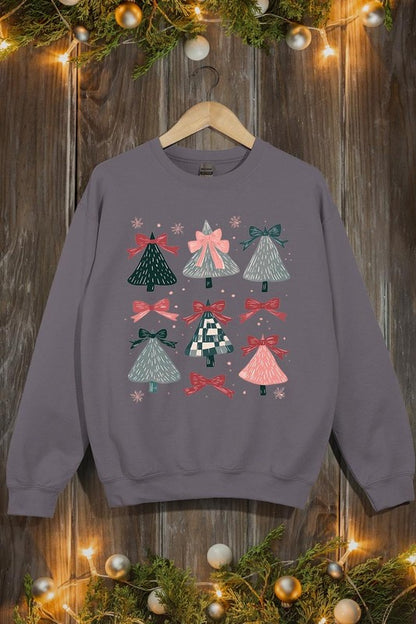 Coquette Christmas Tree Graphic Fleece Sweatshirts