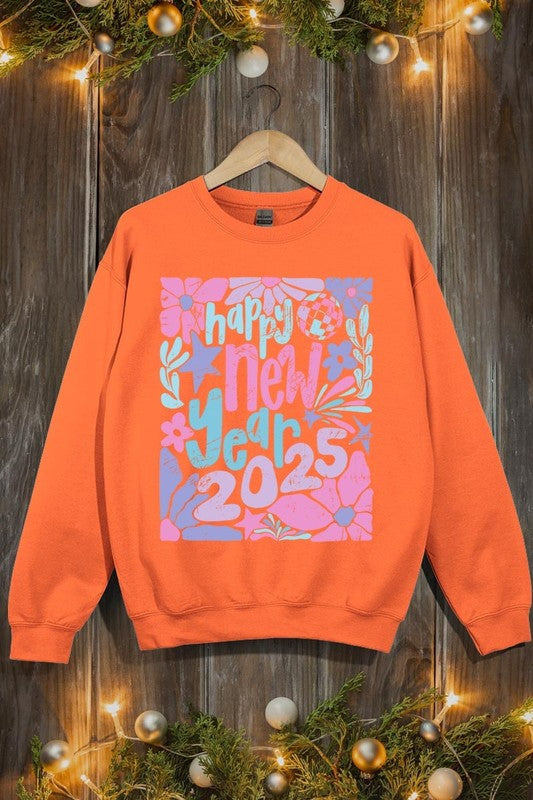 Floral Happy new year 2025 Graphic Sweatshirts