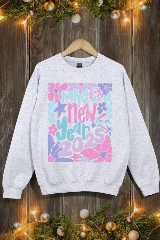 Floral Happy new year 2025 Graphic Sweatshirts