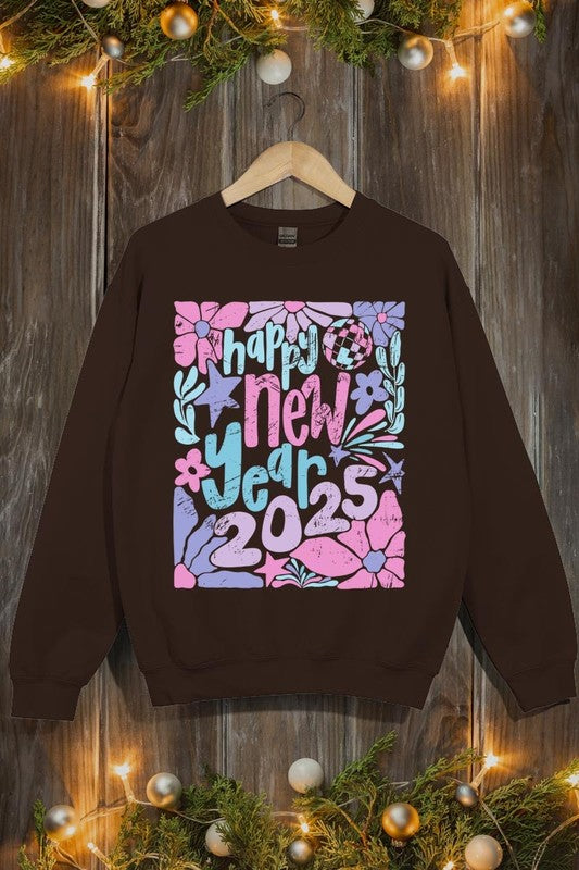 Floral Happy new year 2025 Graphic Sweatshirts