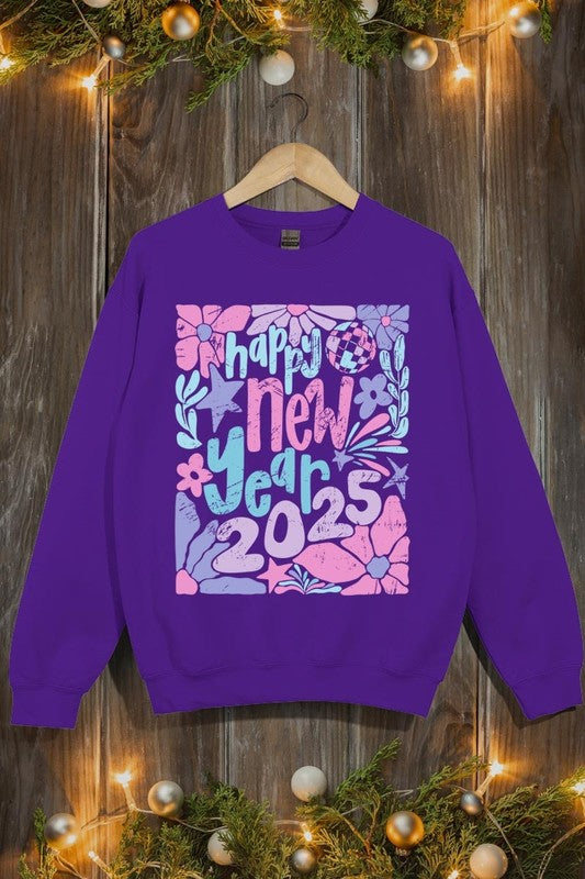 Floral Happy new year 2025 Graphic Sweatshirts