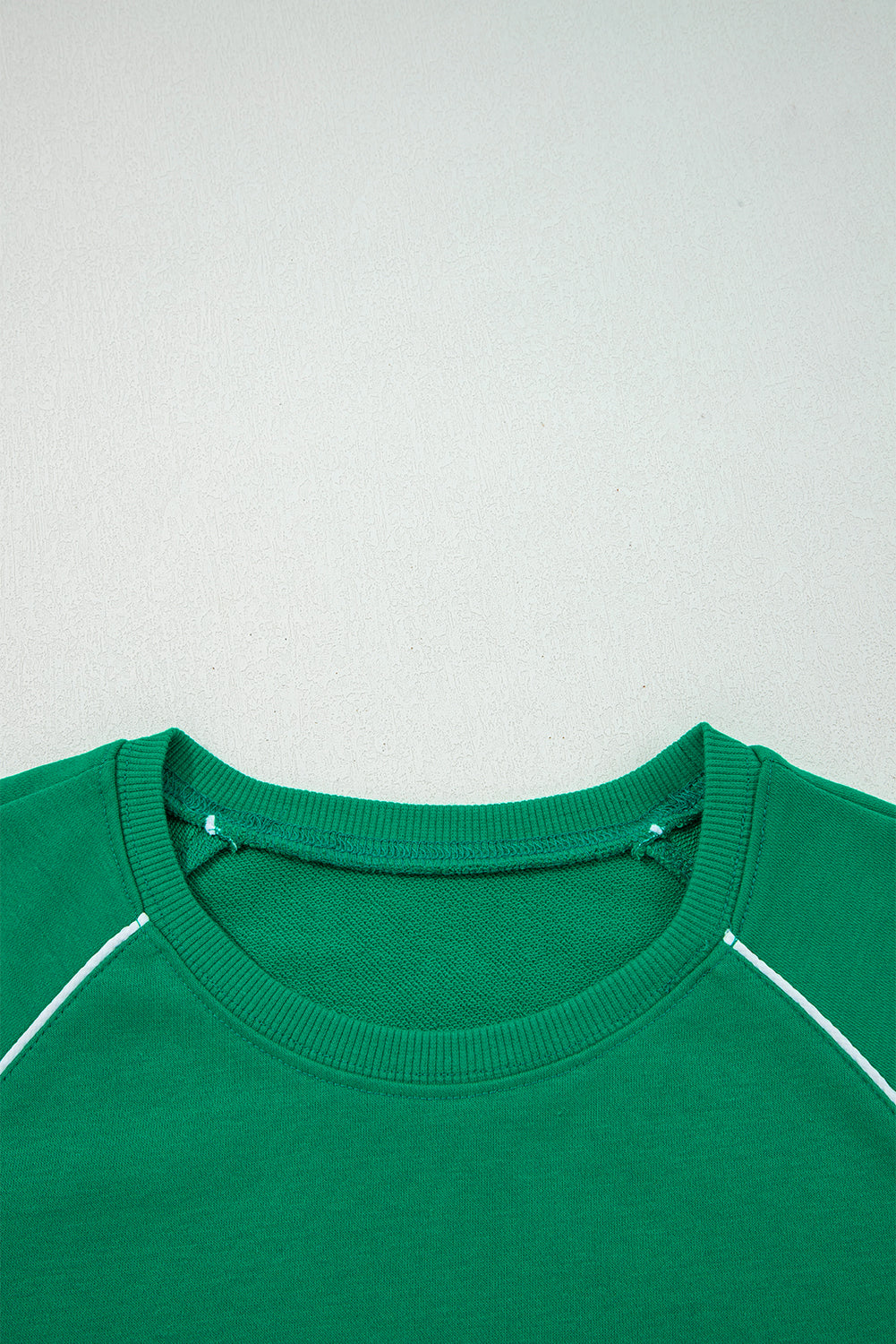 Dark Green Contrast Piping Crewneck Pullover Mini Skirt Set Dear-Lover Dropshipping