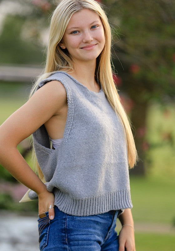Open back bow sweater Miss Sparkling