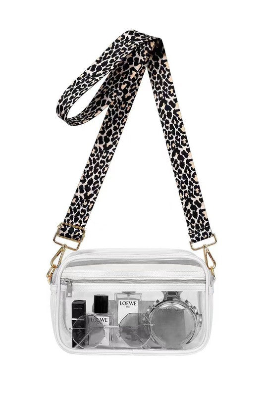Clear Vision Leopard Strap Crossbody – Stadium-Ready Chic Coco’s Tee Boutique