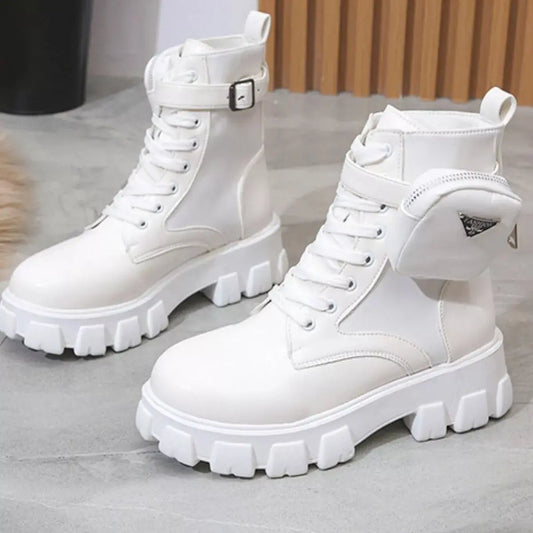 Lace Up Platform Ankle Boots Simply Love