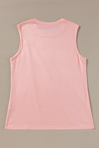 Chic pleated tank top in light pink