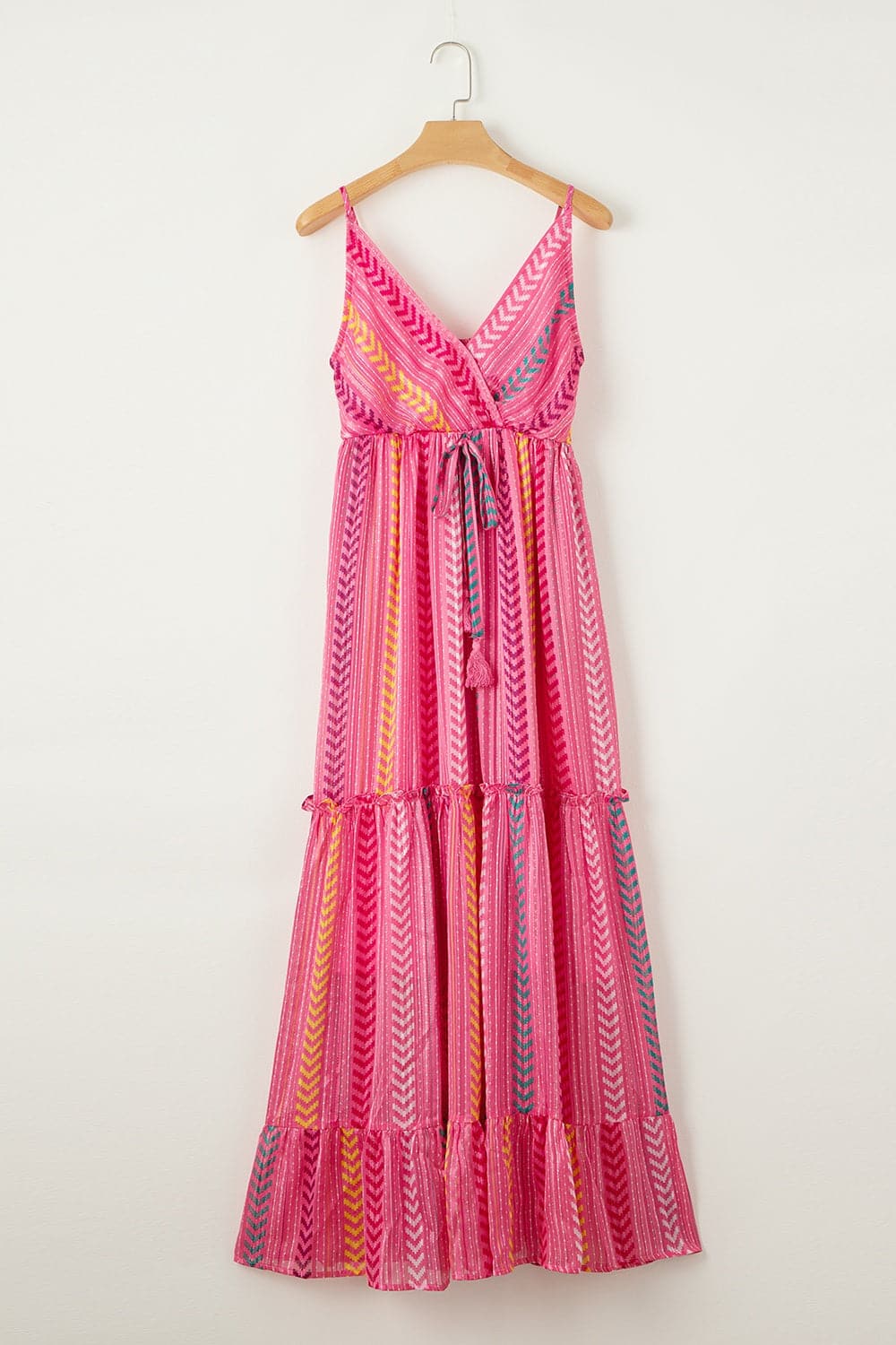 Printed Surplice Maxi Cami Dress.