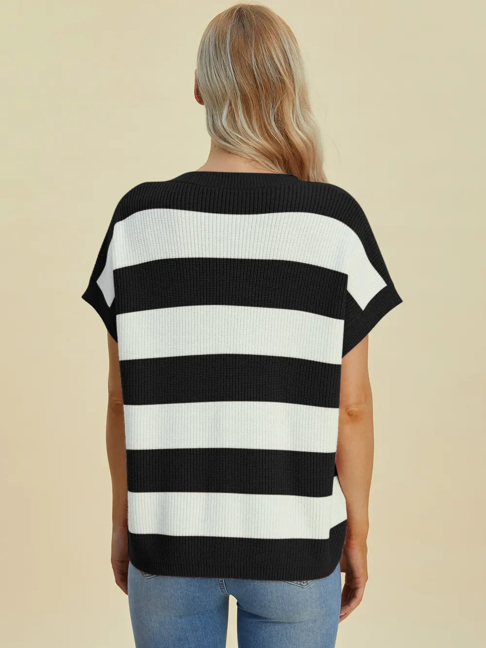 Double Take: Striped V-Neck Sweater