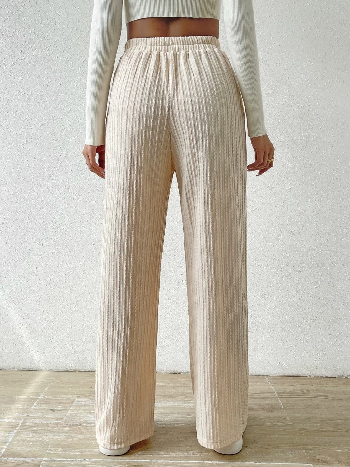 Drawstring Wide Leg Pants.