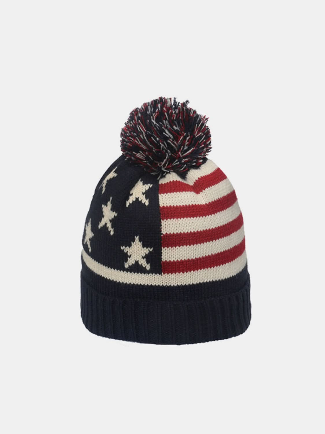 US flag roll rim knit hat