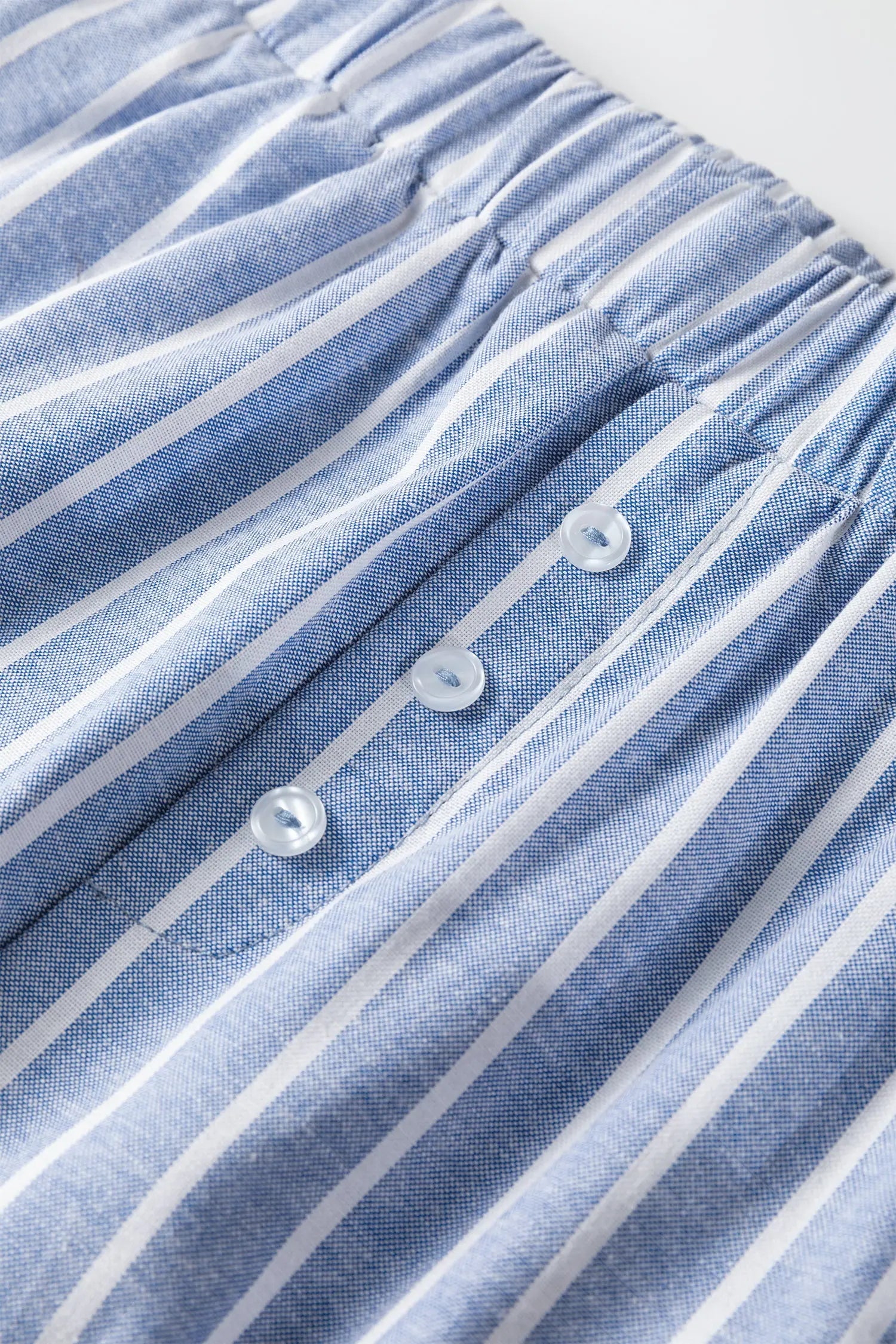 Sky Blue Stripe Buttoned Loose Casual Pants For Women Relaxed Fit Dear-Lover Dropshipping