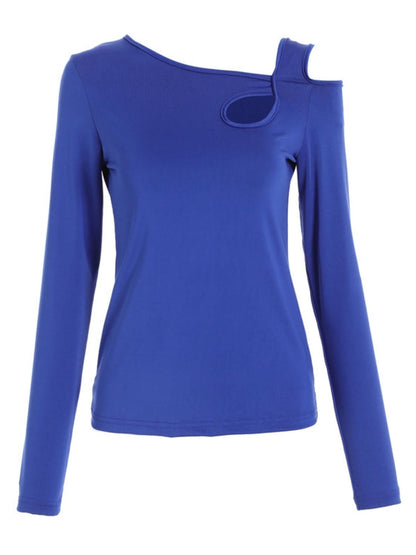 Asymmetrical cutout long sleeve tee with a modern twist