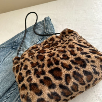 Leopard Furry Shoulder Bag