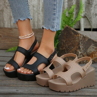 Open Toe Wedge Sandals.