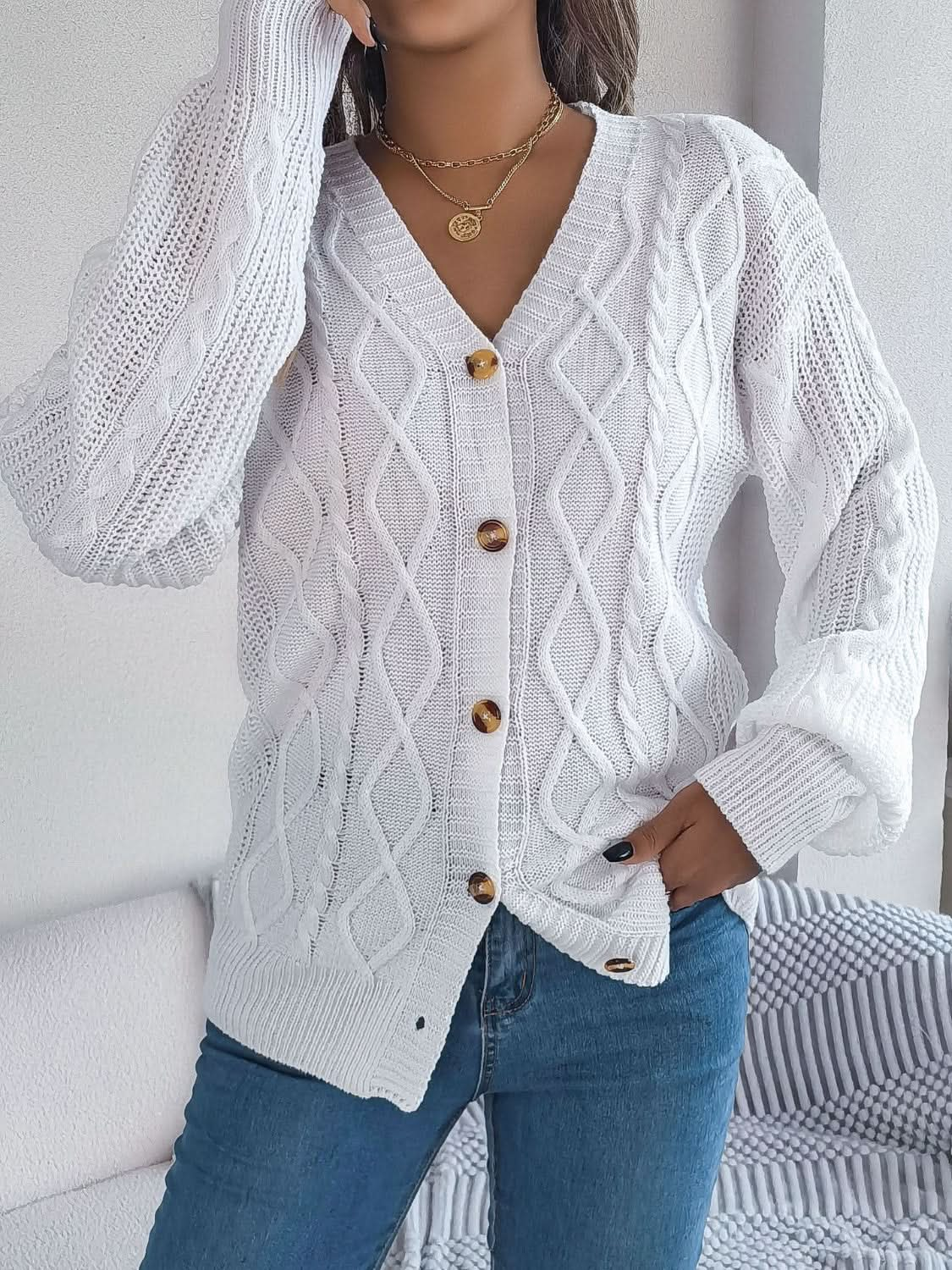 Cozy button detail cardigan