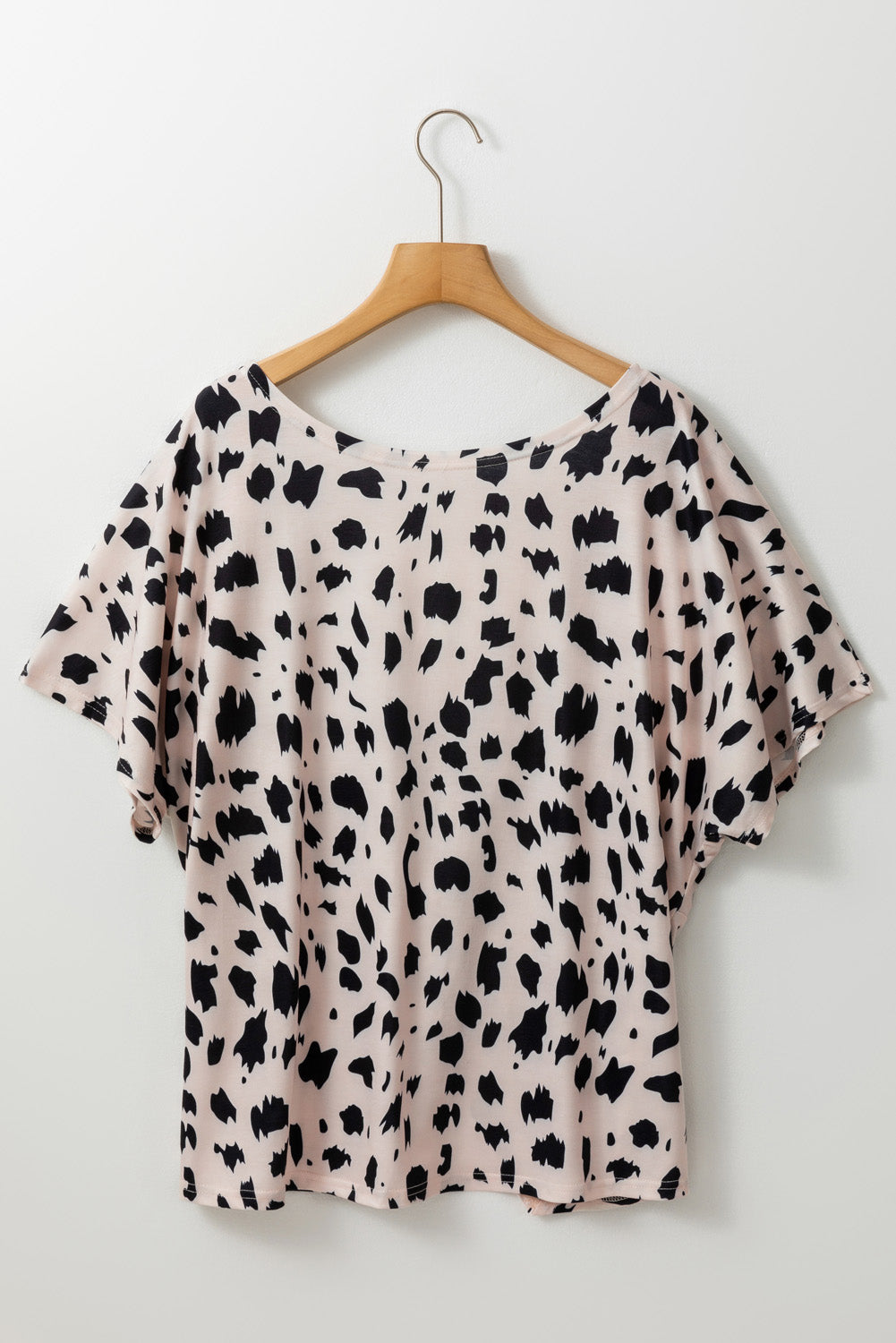 Khaki twist-back leopard print plus size top