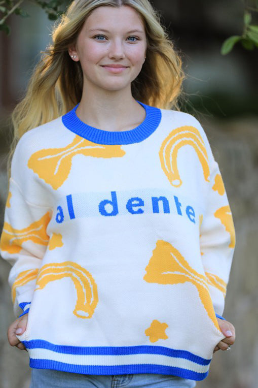 Miss Sparkling Al dente pasta knit sweater - Main Product Image