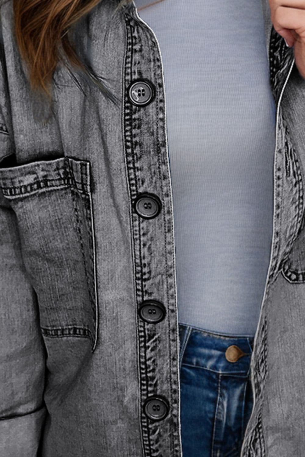 Classic denim button-up jacket