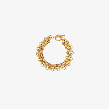 Gold-Plated Toggle Clasp Bracelet.