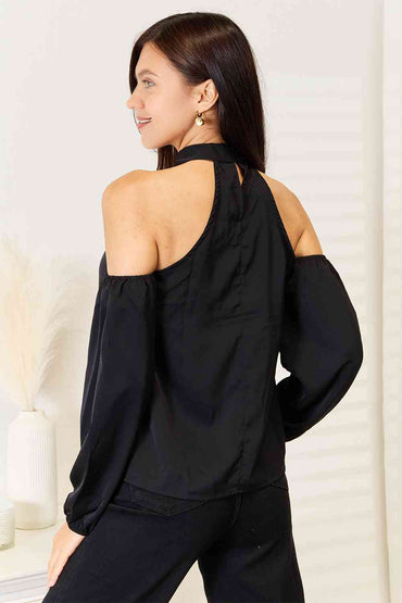 Double Take: Grecian Cold Shoulder Blouse