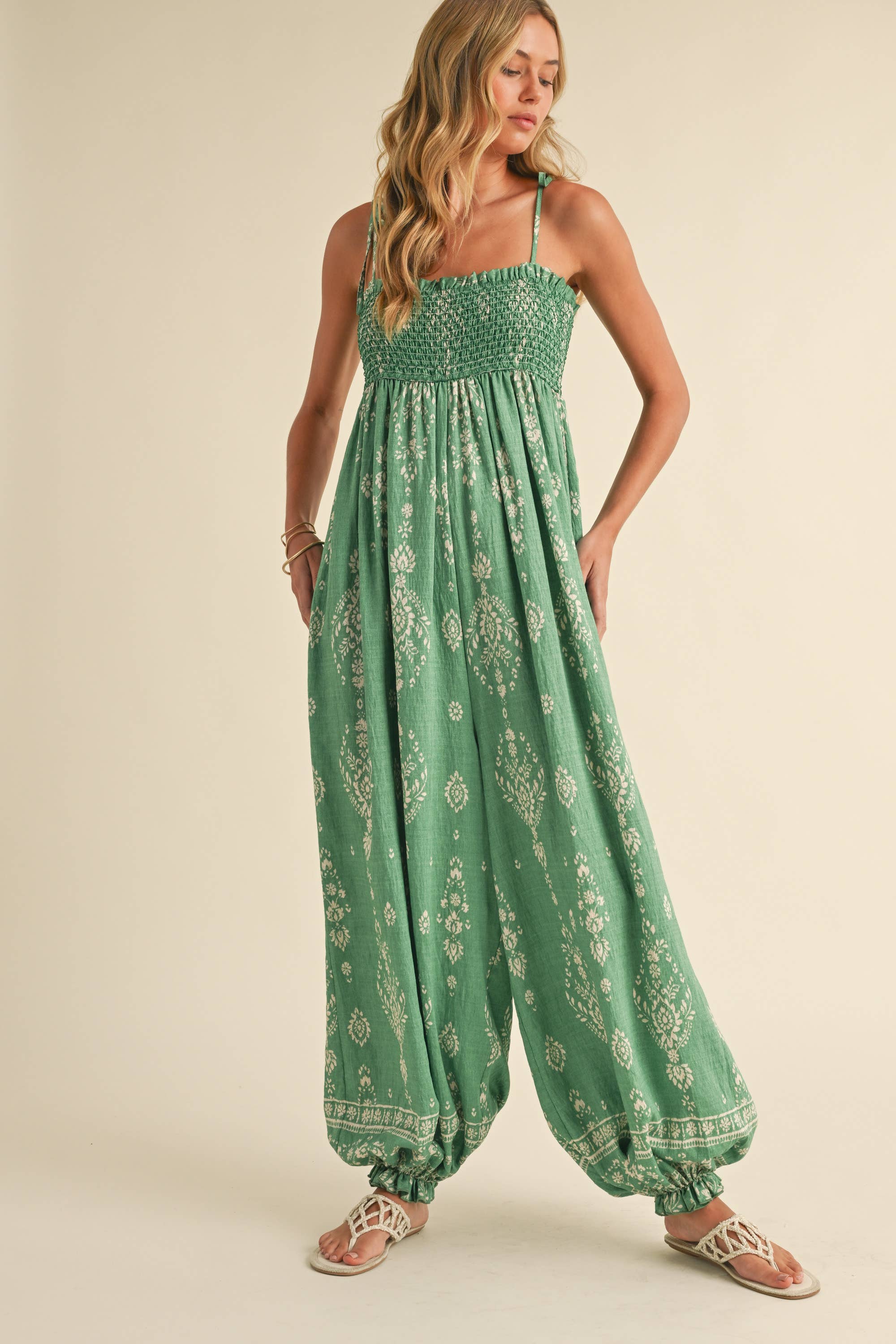 Wildflower Dreams Balloon Jumpsuit Boho Summer Style Fitkitty Culture Athleisure Wear, Yoga Wear & Women's Clothing